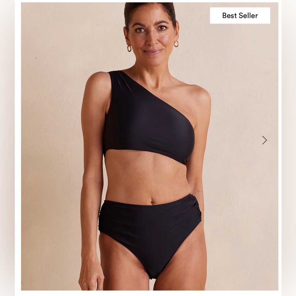 NWOT | Summersalt | The Ruched Sidestroke Bikini Top in Black